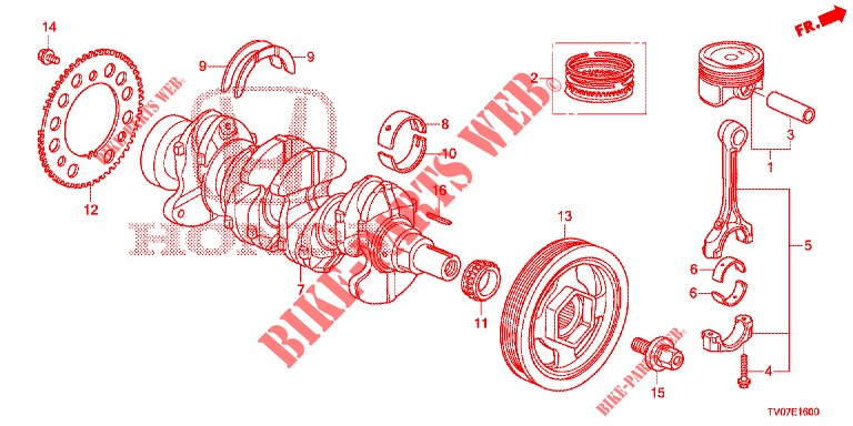 CIGUENAL/PISTON (1.4L) para Honda CIVIC 1.4 S 5 Puertas 6 velocidades manual 2013