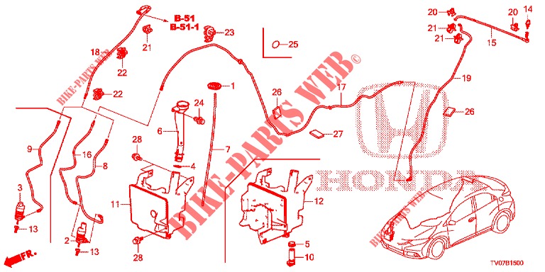 LAVAPARABRISAS DELANTERO (2D)  para Honda CIVIC DIESEL 1.6 LIFESTYLE 5 Puertas 6 velocidades manual 2013