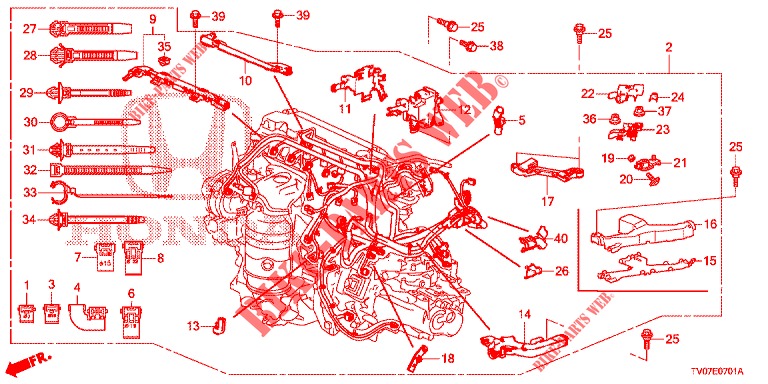 CONJ. DE CABLES DE MOTOR (1.8L) para Honda CIVIC 1.8 LIFESTYLE 5 Puertas 5 velocidades automática 2013