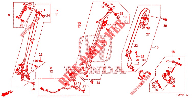 ASIENTO DELANTERO/CINTURONES DE SEGURIDAD  para Honda CIVIC 1.8 S 5 Puertas 6 velocidades manual 2013