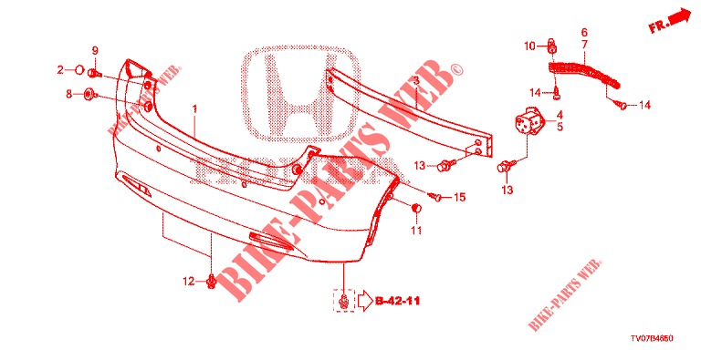 PARAGOLPES TRASERO  para Honda CIVIC 1.8 EXECUTIVE 5 Puertas 6 velocidades manual 2013