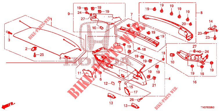 RECUBRIMIENTO PUERTA TR./ RECUBRIMIENTO DE PANEL(2D)  para Honda CIVIC 1.8 EXECUTIVE 5 Puertas 6 velocidades manual 2013