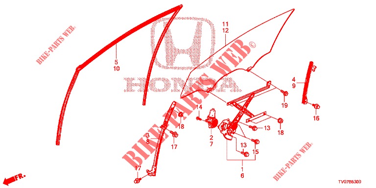 VENTANILLAS PUERTA DEL./REGULATOR  para Honda CIVIC DIESEL 2.2 S 5 Puertas 6 velocidades manual 2013