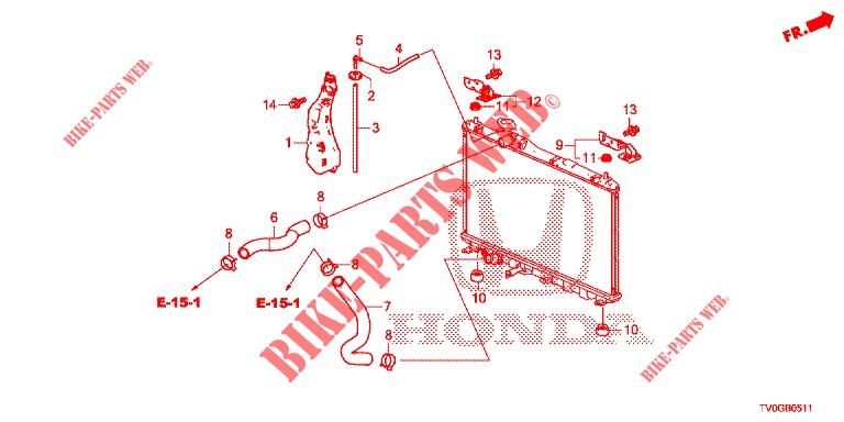 MANGUERA DE RADIADOR/TANQUE DE RESERVA (1.8L) para Honda CIVIC 1.8 EXECUTIVE 5 Puertas 5 velocidades automática 2015