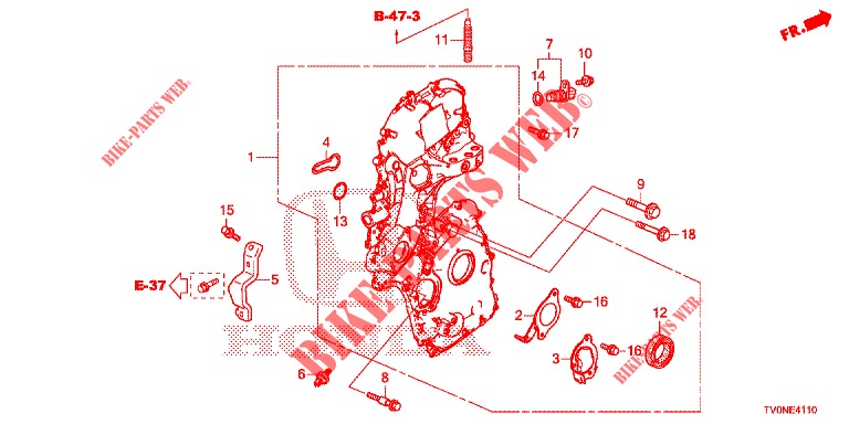 CAJA DE CADENA (DIESEL) para Honda CIVIC DIESEL 1.6 LIFSTYLE 5 Puertas 6 velocidades manual 2016