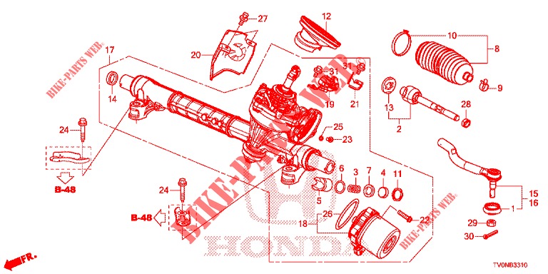 CAJA DE ENGRANAJE DE P.S. (EPS) (LH) para Honda CIVIC DIESEL 1.6 LIFSTYLE 5 Puertas 6 velocidades manual 2016