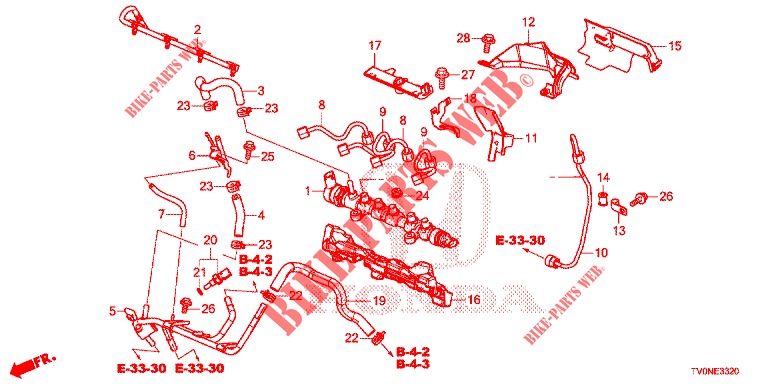 CARRIL DE COMBUSTIBLE/BOMBA DE PRESION ALTA (DIESEL) para Honda CIVIC DIESEL 1.6 LIFSTYLE 5 Puertas 6 velocidades manual 2016