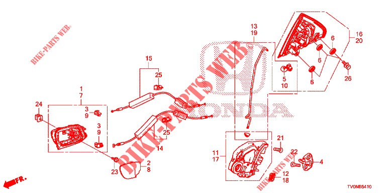 CERRADURAS PUERTA TRAS./MANIJA EXTERIOR  para Honda CIVIC DIESEL 1.6 LIFSTYLE 5 Puertas 6 velocidades manual 2016