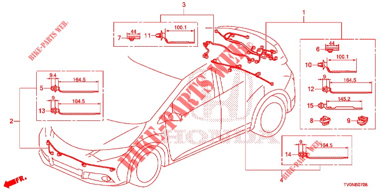 CONJUNTO DE ALAMBRES (5) para Honda CIVIC DIESEL 1.6 LIFSTYLE 5 Puertas 6 velocidades manual 2016