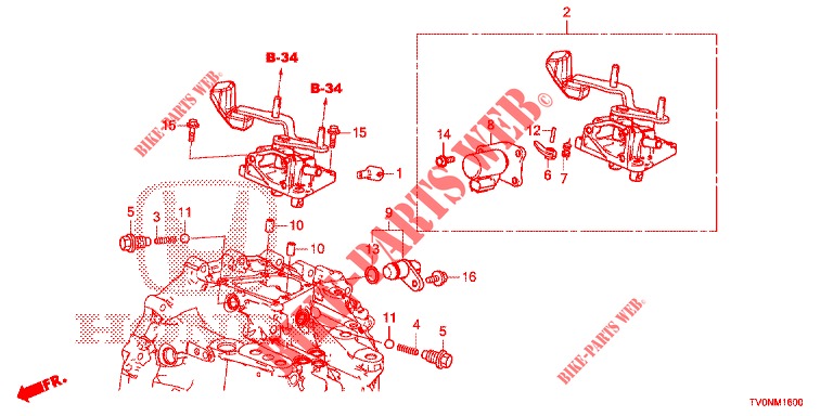 PALANCA DE CAMBIO (DIESEL) para Honda CIVIC DIESEL 1.6 LIFSTYLE 5 Puertas 6 velocidades manual 2016