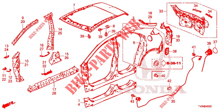 PANELES EXTERIORES/PANEL TRASERO  para Honda CIVIC DIESEL 1.6 LIFSTYLE 5 Puertas 6 velocidades manual 2016