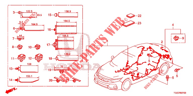 CONJUNTO DE ALAMBRES (4) (LH) para Honda CIVIC  1.5 SPORT PLUS 5 Puertas automática completa 2017