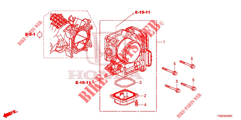 CUERPO MARIPOSA GASES (1.5L) para Honda CIVIC  1.5 SPORT PLUS 5 Puertas automática completa 2017
