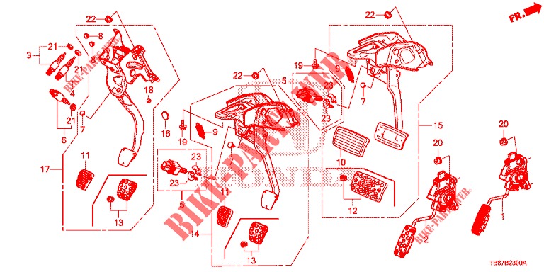 PEDAL (LH) para Honda CIVIC TOURER DIESEL 1.6 COMFORT 5 Puertas 6 velocidades manual 2014