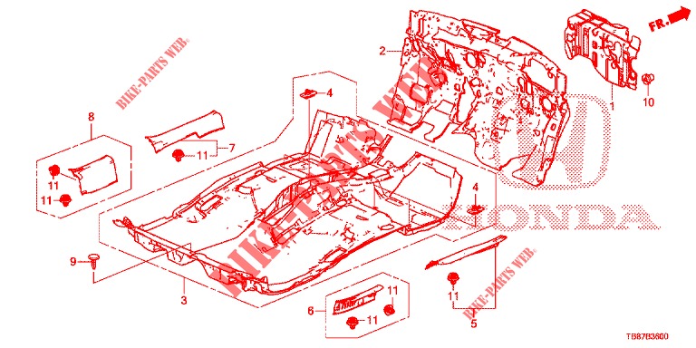 ALFOMBRA DE PISO/AISLADOR  para Honda CIVIC TOURER DIESEL 1.6 S 5 Puertas 6 velocidades manual 2014