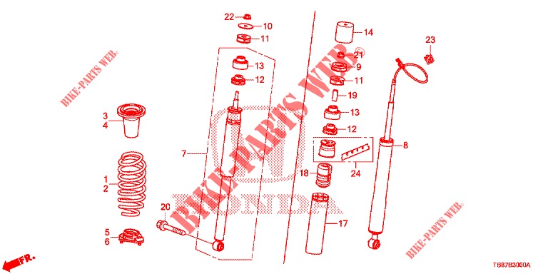 AMORTIGUADOR TRASERO  para Honda CIVIC TOURER DIESEL 1.6 S 5 Puertas 6 velocidades manual 2014