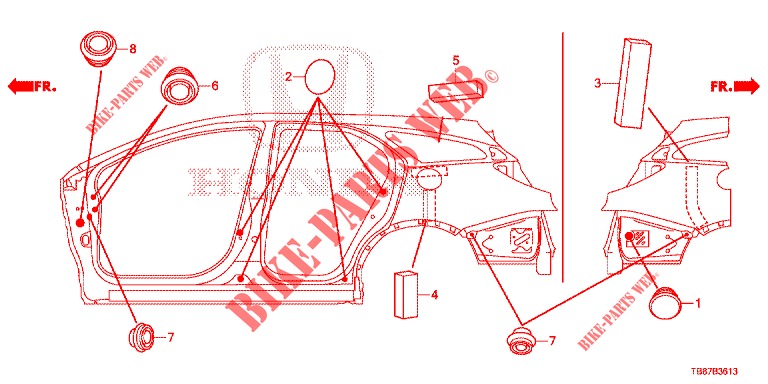 ANILLO (LATERAL) para Honda CIVIC TOURER DIESEL 1.6 S 5 Puertas 6 velocidades manual 2014