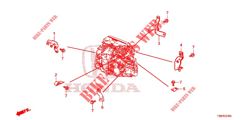 APOYO DE GRUPO DE CABLE DE MOTOR (DIESEL) para Honda CIVIC TOURER DIESEL 1.6 S 5 Puertas 6 velocidades manual 2014
