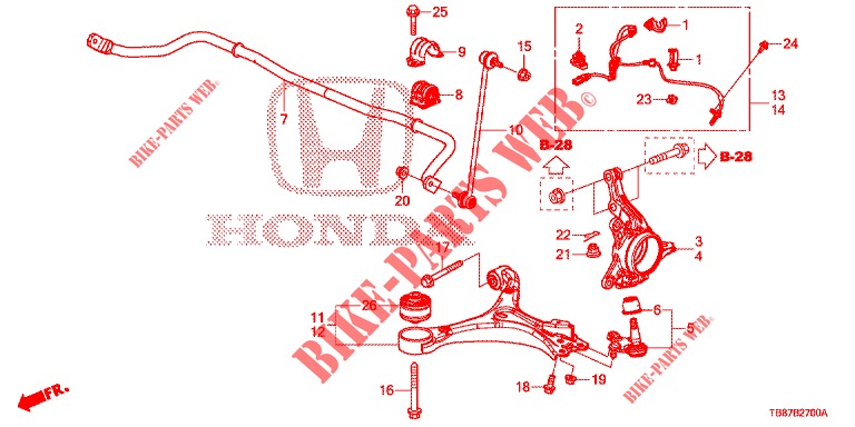 ARTICULACION DELANTERA  para Honda CIVIC TOURER DIESEL 1.6 S 5 Puertas 6 velocidades manual 2014