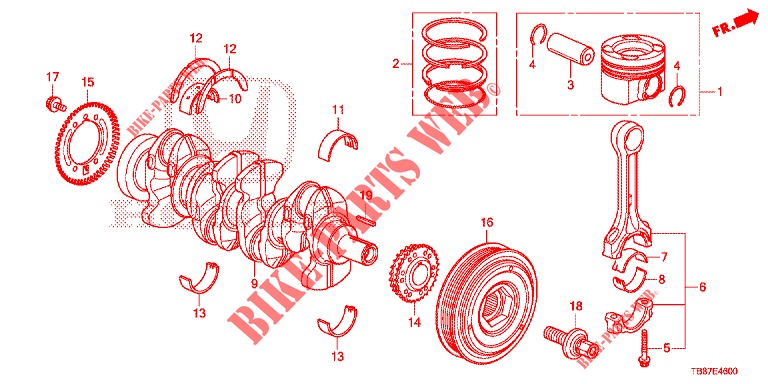 CIGUENAL/PISTON (DIESEL) para Honda CIVIC TOURER DIESEL 1.6 S 5 Puertas 6 velocidades manual 2014