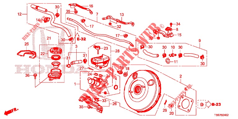 CILINDRO MAESTRO DE FRENO/ALIMENTACION MAESTRA (DIESEL) (LH) para Honda CIVIC TOURER DIESEL 1.6 S 5 Puertas 6 velocidades manual 2014