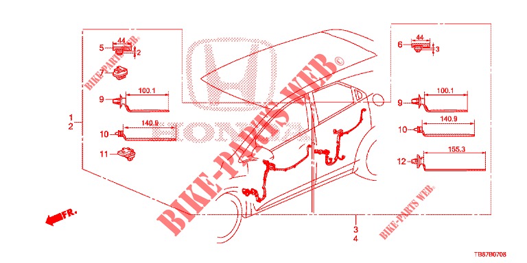 CONJUNTO DE ALAMBRES (5) (LH) para Honda CIVIC TOURER DIESEL 1.6 S 5 Puertas 6 velocidades manual 2014