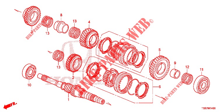 EJE PRINCIPAL (DIESEL) para Honda CIVIC TOURER DIESEL 1.6 S 5 Puertas 6 velocidades manual 2014