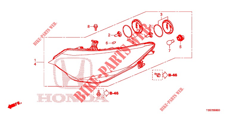 FARO DELANTERO  para Honda CIVIC TOURER DIESEL 1.6 S 5 Puertas 6 velocidades manual 2014