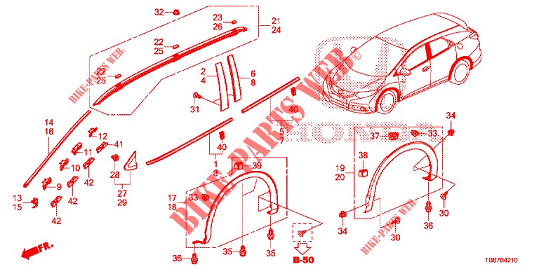 MOLDURA/PROTECTOR  para Honda CIVIC TOURER DIESEL 1.6 S 5 Puertas 6 velocidades manual 2014