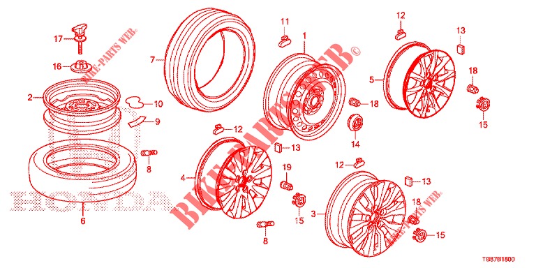 NEUMATICO/DISCOS DE RUEDA  para Honda CIVIC TOURER DIESEL 1.6 S 5 Puertas 6 velocidades manual 2014