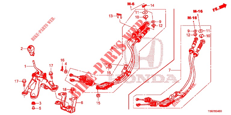 PALANCA SELECTORA(HMT)  para Honda CIVIC TOURER DIESEL 1.6 S 5 Puertas 6 velocidades manual 2014