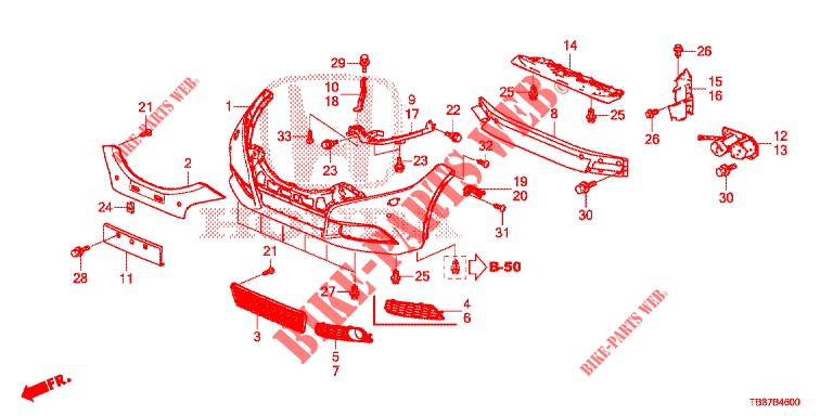 PARAGOLPES DELANTERO  para Honda CIVIC TOURER DIESEL 1.6 S 5 Puertas 6 velocidades manual 2014
