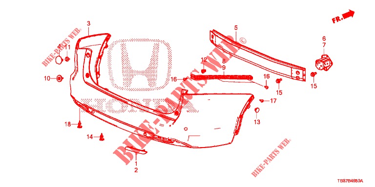 PARAGOLPES TRASERO  para Honda CIVIC TOURER DIESEL 1.6 S 5 Puertas 6 velocidades manual 2014