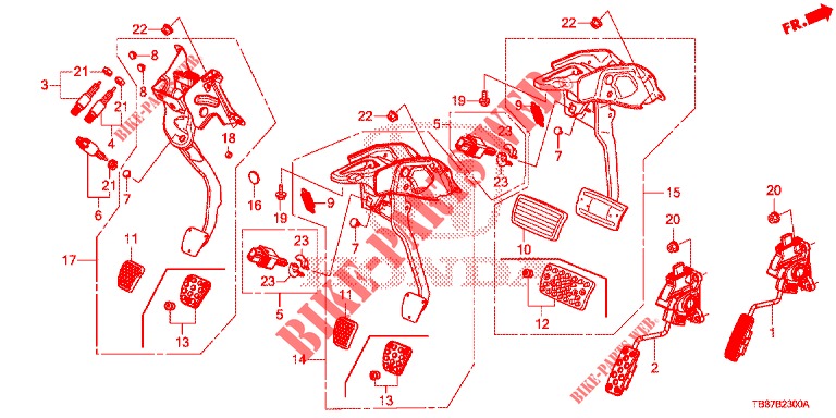 PEDAL (LH) para Honda CIVIC TOURER DIESEL 1.6 S 5 Puertas 6 velocidades manual 2014