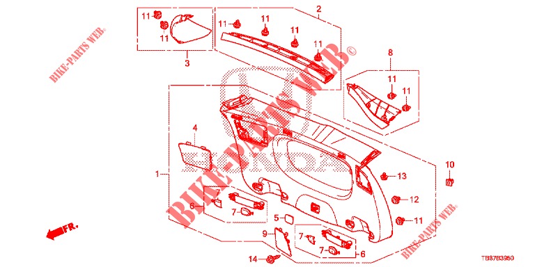 RECUBRIMIENTO PUERTA TR./ RECUBRIMIENTO DE PANEL(2D)  para Honda CIVIC TOURER DIESEL 1.6 S 5 Puertas 6 velocidades manual 2014
