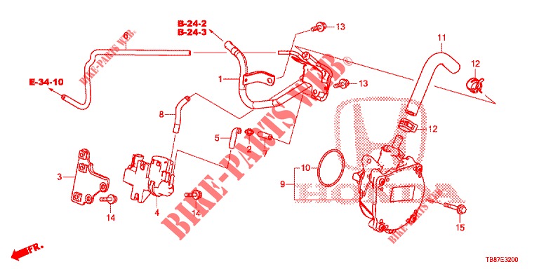 TUBERIA DE INSTALACION/BOMBA DE VACIO (DIESEL) para Honda CIVIC TOURER DIESEL 1.6 S 5 Puertas 6 velocidades manual 2014