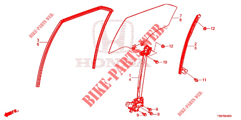 VENTANILLAS PUERTA TRAS./REGULATOR  para Honda CIVIC TOURER DIESEL 1.6 S 5 Puertas 6 velocidades manual 2014