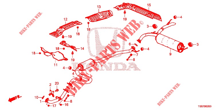 TUBERIA DE ESCAPE/SILENCIADOR (PGM FI)  para Honda CIVIC TOURER 1.8 COMFORT 5 Puertas 6 velocidades manual 2014