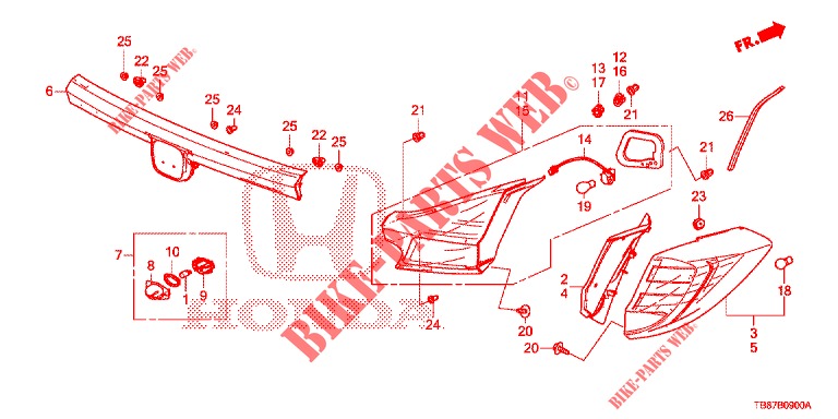 LUZ TRASERA/LUZ DE LICENCIA (PGM FI)  para Honda CIVIC TOURER 1.8 EXECUTIVE 5 Puertas 6 velocidades manual 2014