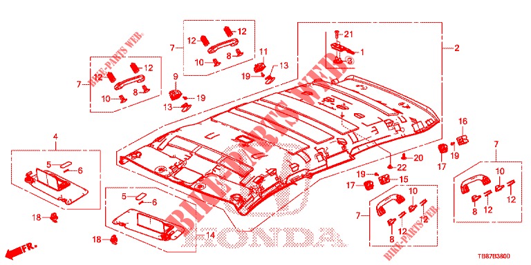RECUBRIMIENTO DE TECHO  para Honda CIVIC TOURER 1.8 EXECUTIVE 5 Puertas 6 velocidades manual 2014