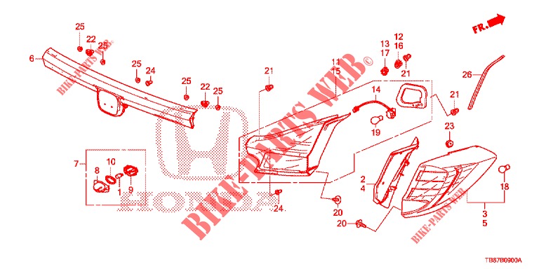 LUZ TRASERA/LUZ DE LICENCIA (PGM FI)  para Honda CIVIC TOURER 1.8 EXECUTIVE 5 Puertas 5 velocidades automática 2014