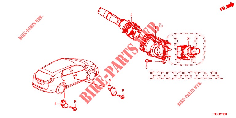 INTERRUPTOR COMBINACION  para Honda CIVIC TOURER DIESEL 1.6 LIFSTYLE 5 Puertas 6 velocidades manual 2015