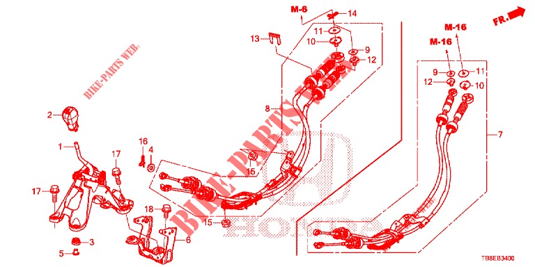 PALANCA SELECTORA(HMT)  para Honda CIVIC TOURER DIESEL 1.6 LIFSTYLE 5 Puertas 6 velocidades manual 2015