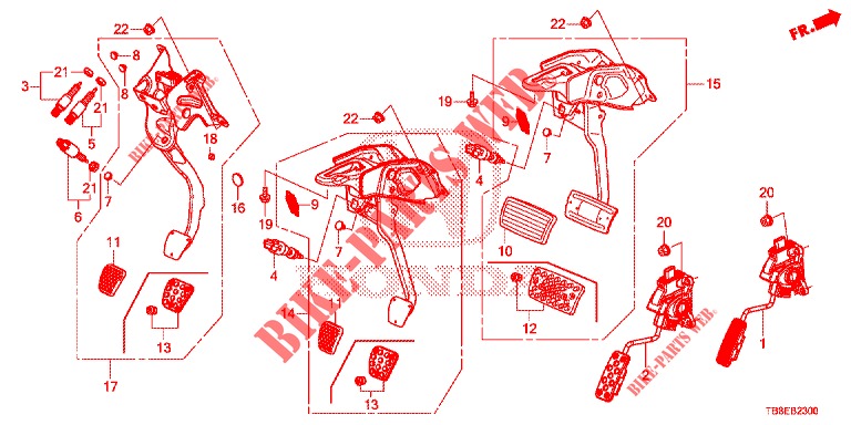 PEDAL (LH) para Honda CIVIC TOURER 1.8 COMFORT 5 Puertas 5 velocidades automática 2015