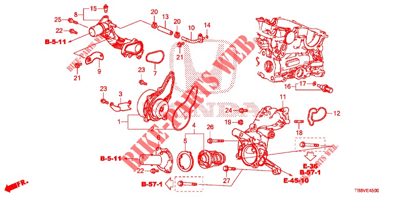BOMBA DE AGUA/TERMOSTATO (DIESEL) para Honda CIVIC TOURER DIESEL 1.6 EXECUTIVE 5 Puertas 6 velocidades manual 2017