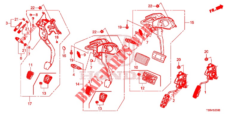 PEDAL (LH) para Honda CIVIC TOURER DIESEL 1.6 LIFSTYLE 5 Puertas 6 velocidades manual 2017