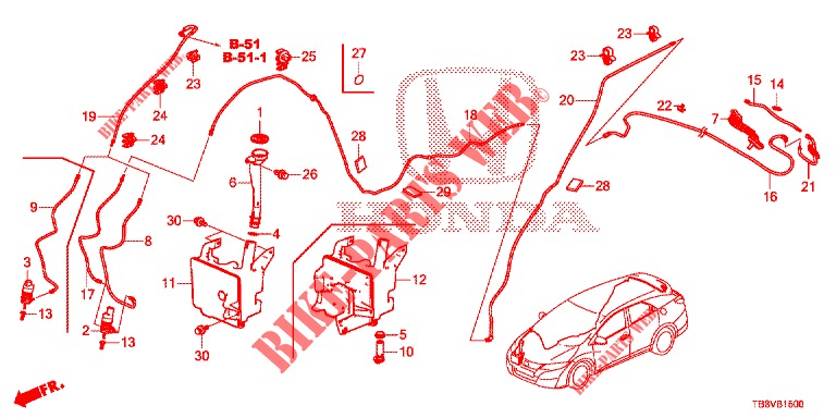 LAVAPARABRISAS DELANTERO (2D)  para Honda CIVIC TOURER 1.8 EXECUTIVE NAVI 5 Puertas 6 velocidades manual 2017