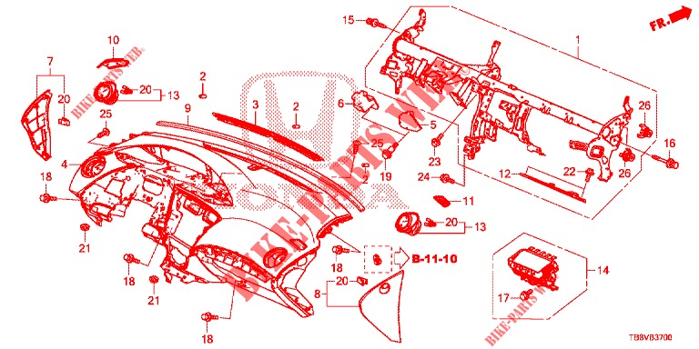 PANEL DE INSTRUMENTO (LH) para Honda CIVIC TOURER 1.8 EXECUTIVE 5 Puertas 6 velocidades manual 2017