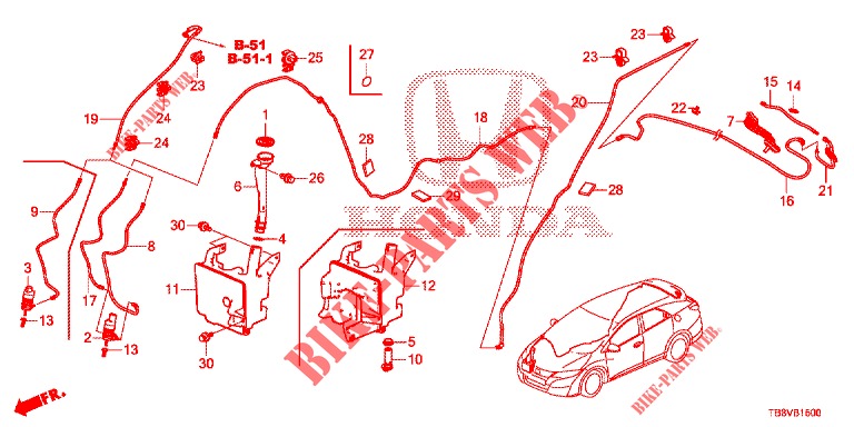 LAVAPARABRISAS DELANTERO (2D)  para Honda CIVIC TOURER 1.8 EXECUTIVE 5 Puertas 5 velocidades automática 2017