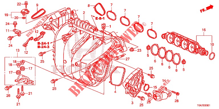MULTIPLE DE ADMISION (2.0L) para Honda CR-V 2.0 COMFORT 5 Puertas 5 velocidades automática 2013